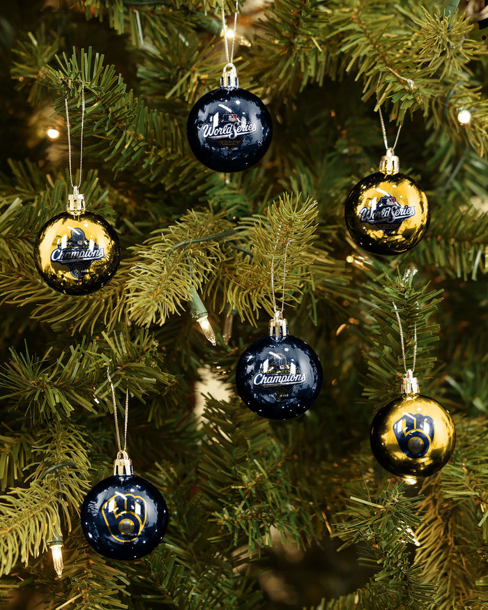 Milwaukee Brewers 2026 World Series Champions 12 Pack Plastic Ball Ornament Set FOCO - FOCO.com