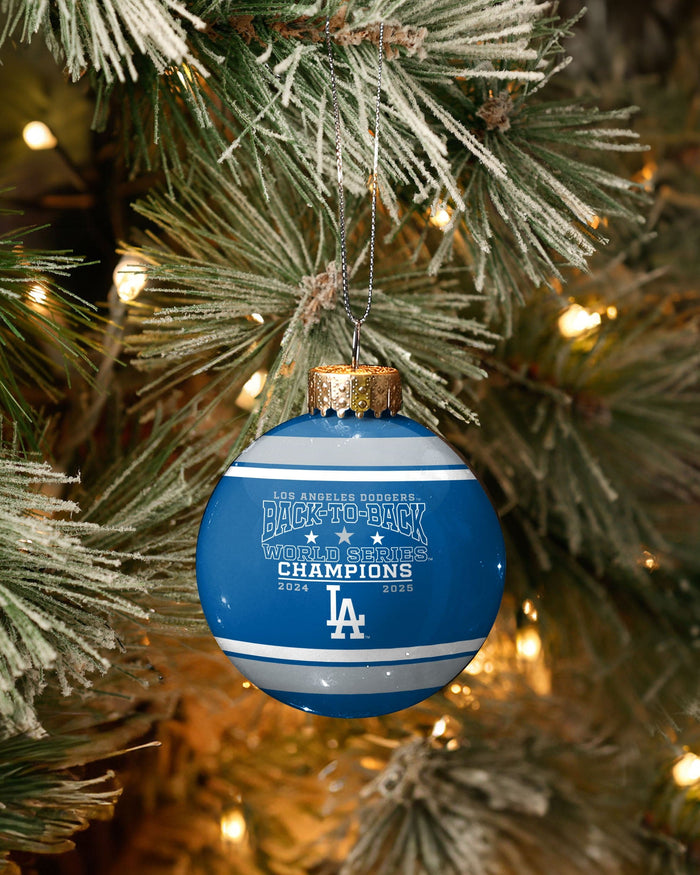 Los Angeles Dodgers 2025 Back To Back World Series Champions Glass Ball Ornament FOCO - FOCO.com