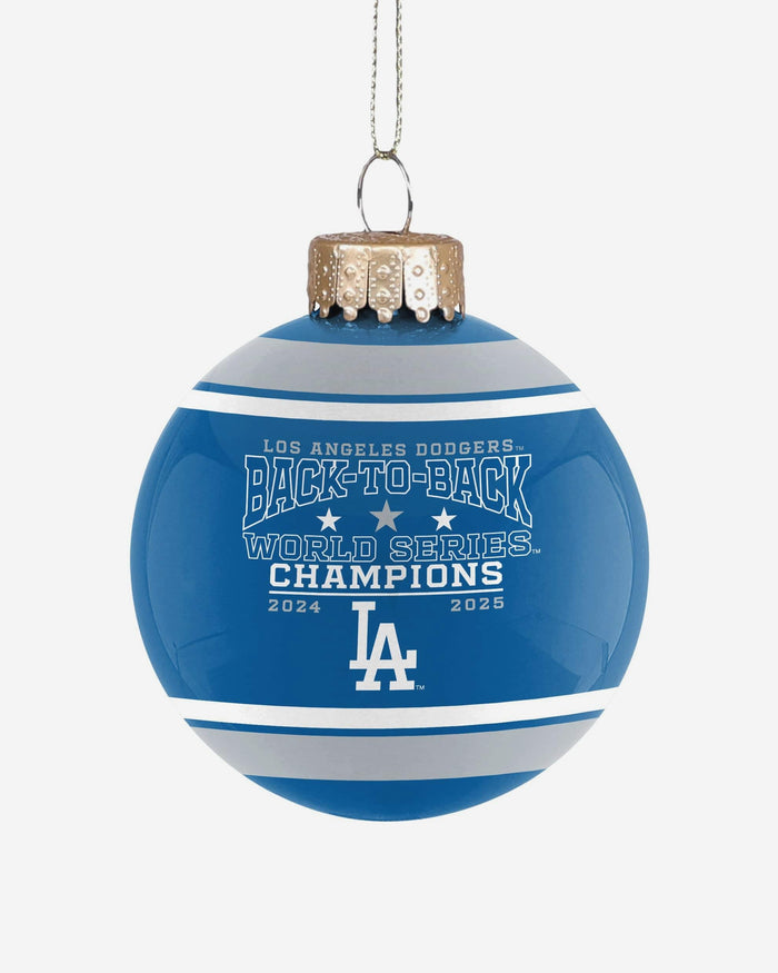 Los Angeles Dodgers 2025 Back To Back World Series Champions Glass Ball Ornament FOCO - FOCO.com