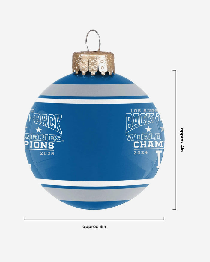 Los Angeles Dodgers 2025 Back To Back World Series Champions Glass Ball Ornament FOCO - FOCO.com