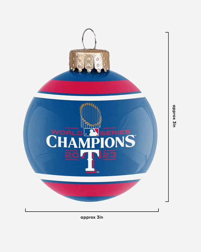 Texas Rangers 2023 World Series Champions Glass Ball Ornament FOCO - FOCO.com