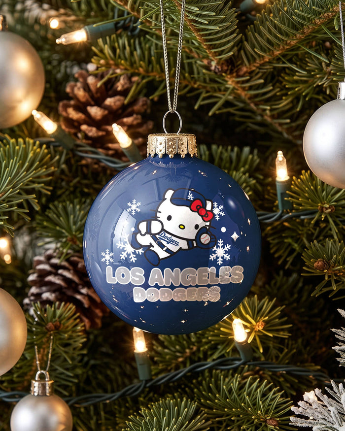 Los Angeles Dodgers Hello Kitty® Glass Ball Ornament FOCO - FOCO.com