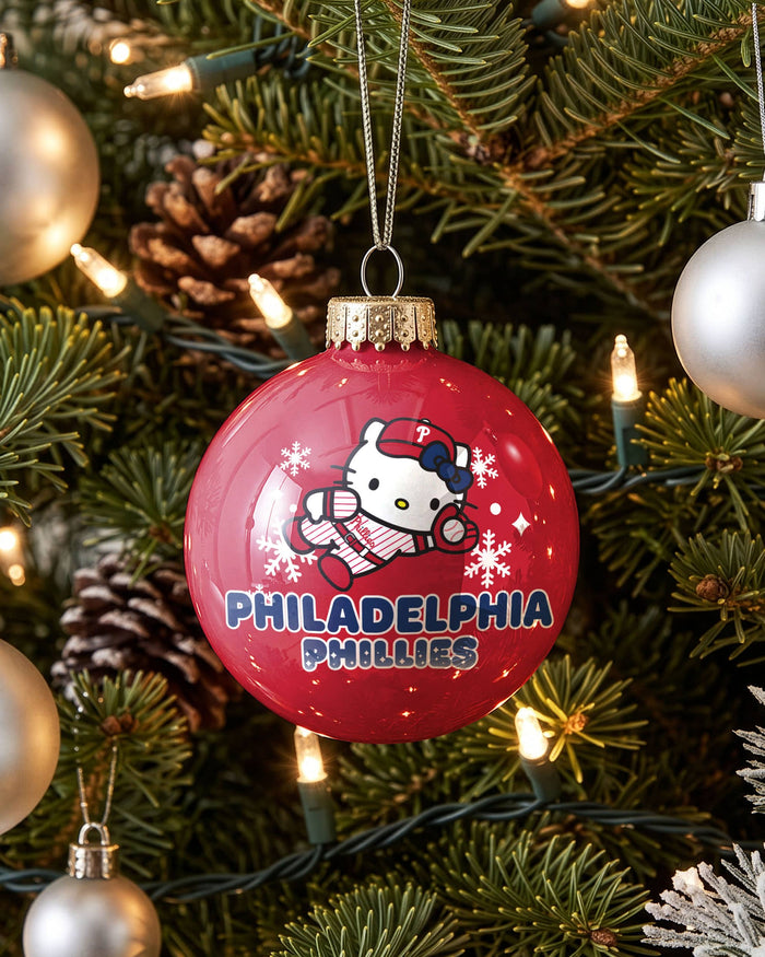 Philadelphia Phillies Hello Kitty® Glass Ball Ornament FOCO - FOCO.com