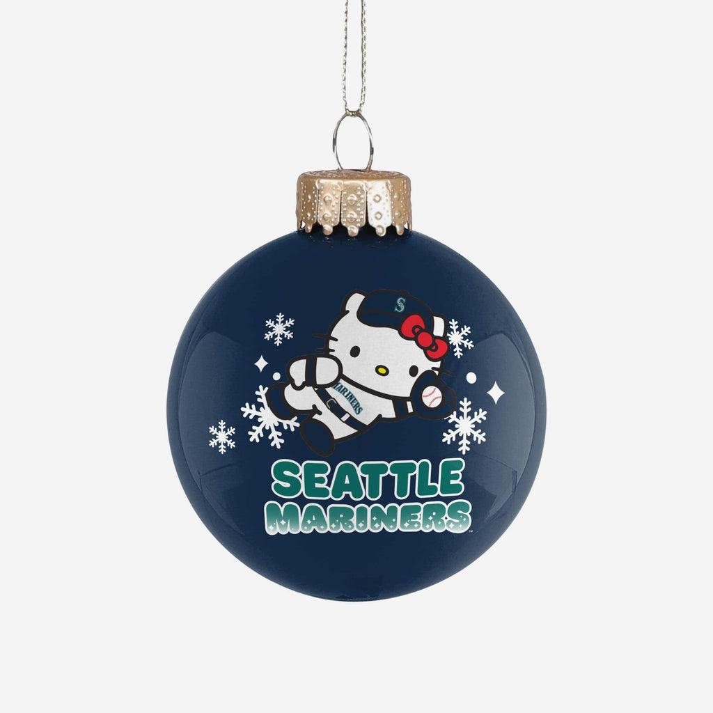 Seattle Mariners Hello Kitty® Glass Ball Ornament FOCO - FOCO.com