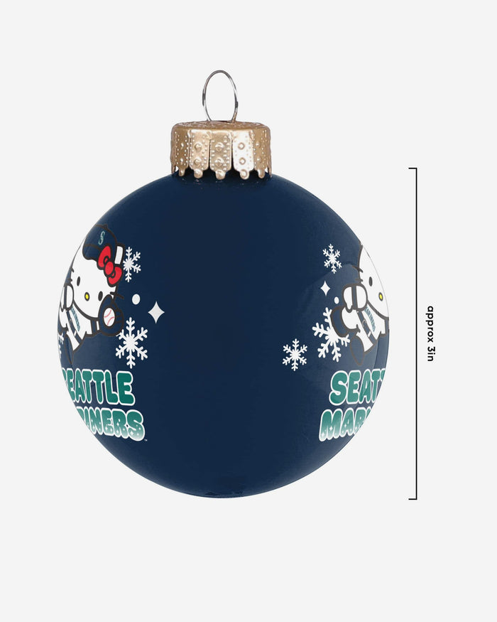 Seattle Mariners Hello Kitty® Glass Ball Ornament FOCO - FOCO.com