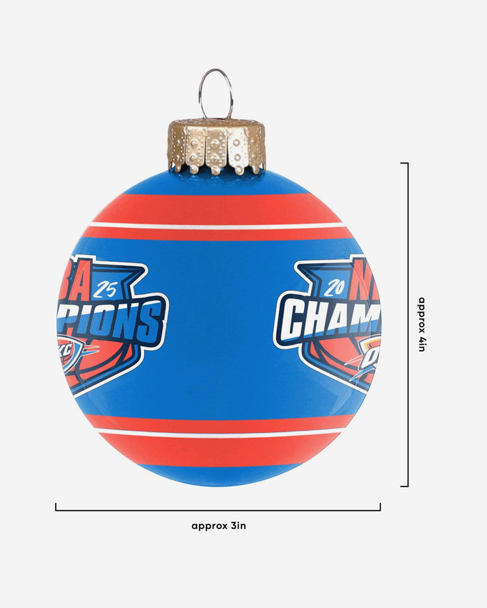 Oklahoma City Thunder 2025 NBA Champions Glass Ball Ornament FOCO - FOCO.com