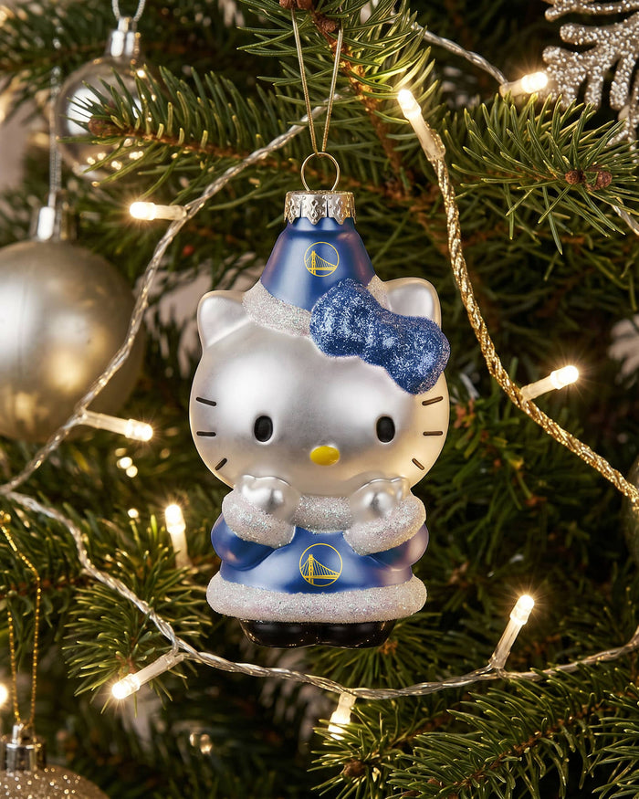 Golden State Warriors Hello Kitty® Glitter Ornament FOCO - FOCO.com
