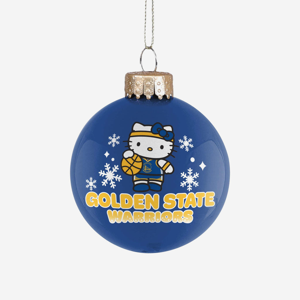 Golden State Warriors Hello Kitty® Glass Ball Ornament FOCO - FOCO.com