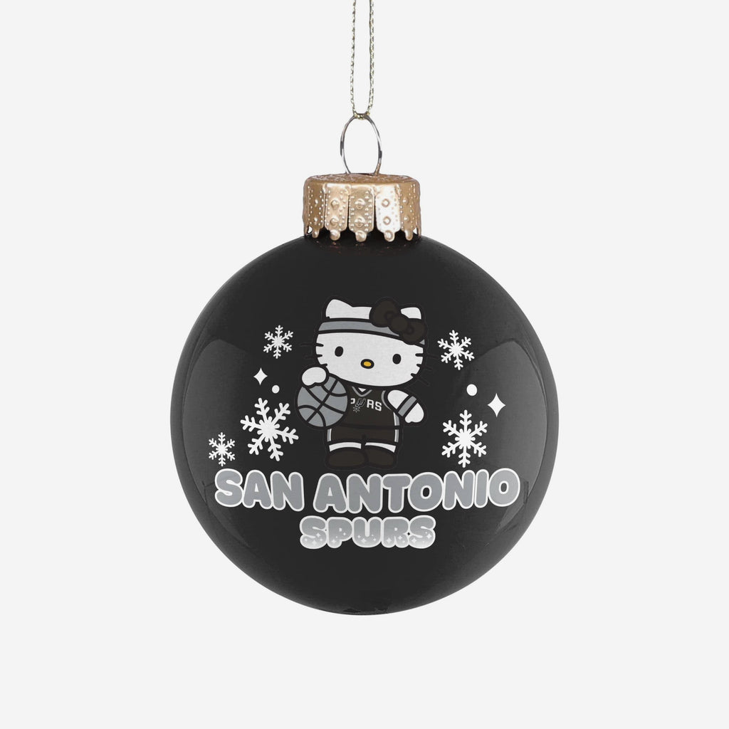 San Antonio Spurs Hello Kitty® Glass Ball Ornament FOCO - FOCO.com