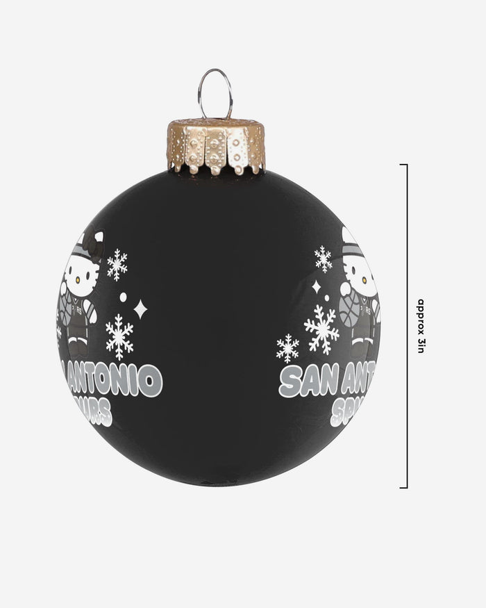 San Antonio Spurs Hello Kitty® Glass Ball Ornament FOCO - FOCO.com