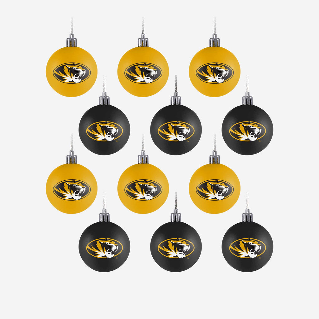 Missouri Tigers 12 Pack Plastic Ball Ornament Set FOCO - FOCO.com