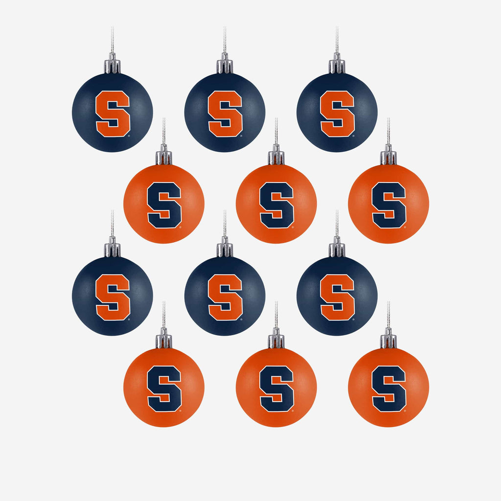 Syracuse Orange 12 Pack Plastic Ball Ornament Set FOCO - FOCO.com