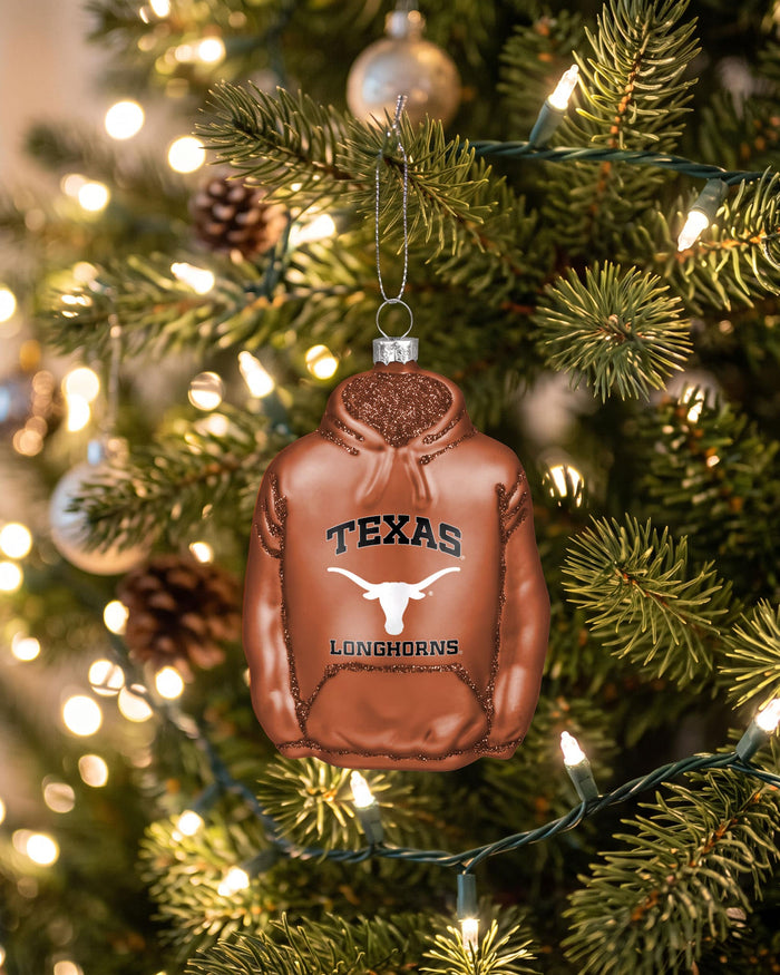 Texas Longhorns Glitter Hoodie Ornament FOCO - FOCO.com