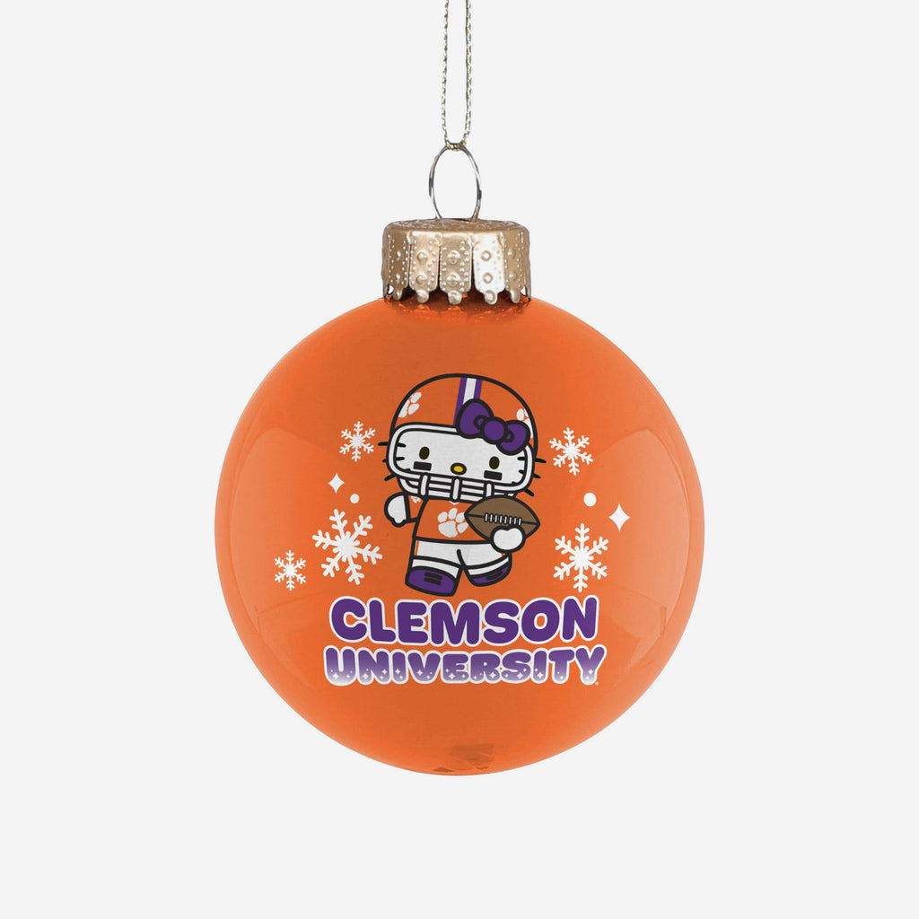 Clemson Tigers Hello Kitty® Glass Ball Ornament FOCO - FOCO.com
