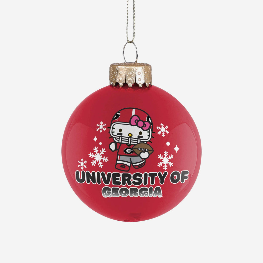 Georgia Bulldogs Hello Kitty® Glass Ball Ornament FOCO - FOCO.com