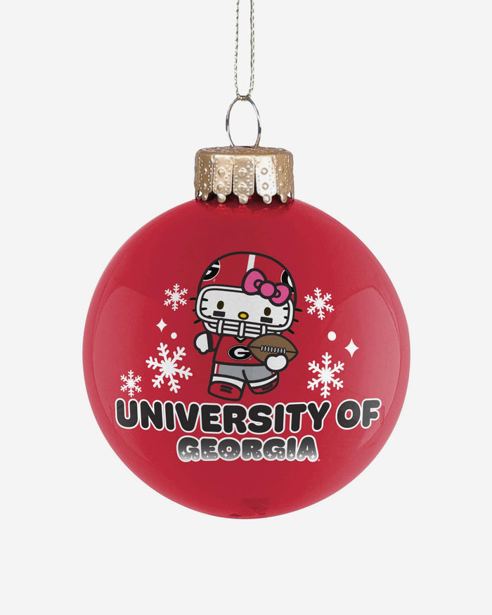 Georgia Bulldogs Hello Kitty® Glass Ball Ornament FOCO - FOCO.com