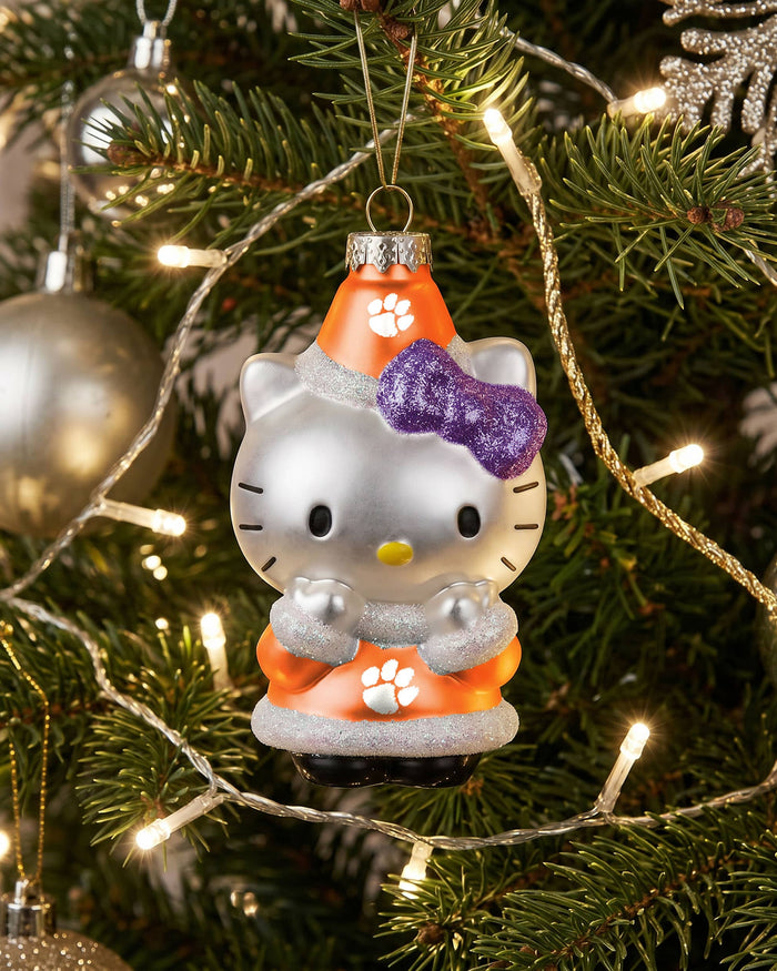 Clemson Tigers Hello Kitty® Glitter Ornament FOCO - FOCO.com