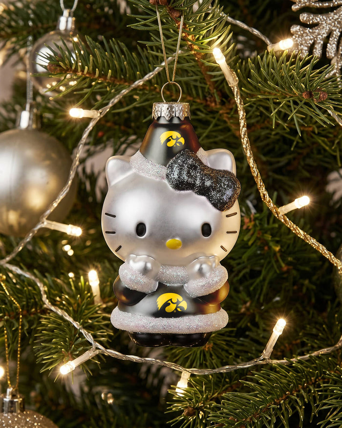 Iowa Hawkeyes Hello Kitty® Glitter Ornament FOCO - FOCO.com