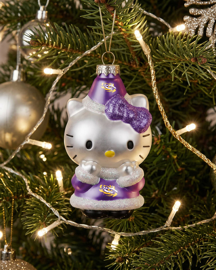 LSU Tigers Hello Kitty® Glitter Ornament FOCO - FOCO.com