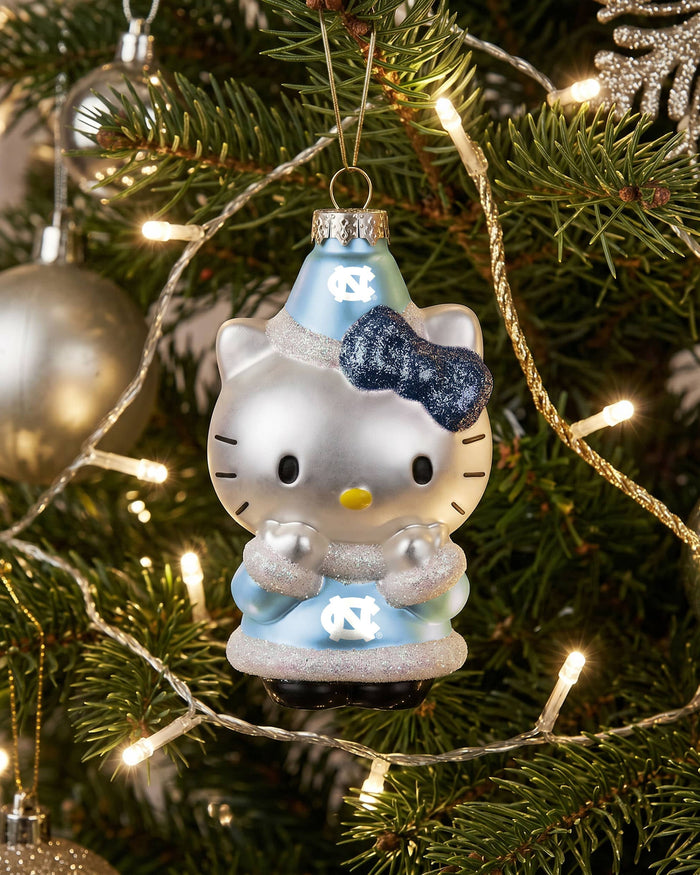 North Carolina Tar Heels Hello Kitty® Glitter Ornament FOCO - FOCO.com