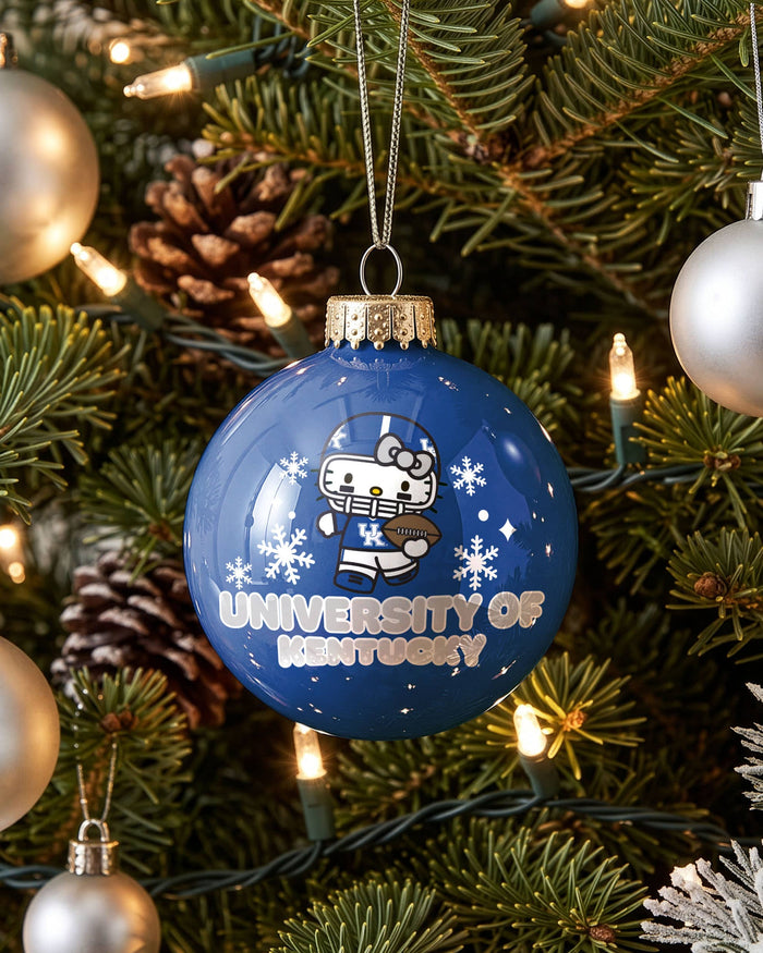 Kentucky Wildcats Hello Kitty® Glass Ball Ornament FOCO - FOCO.com