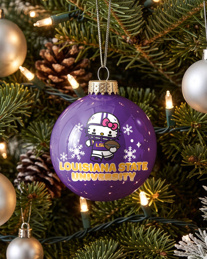 LSU Tigers Hello Kitty® Glass Ball Ornament FOCO - FOCO.com