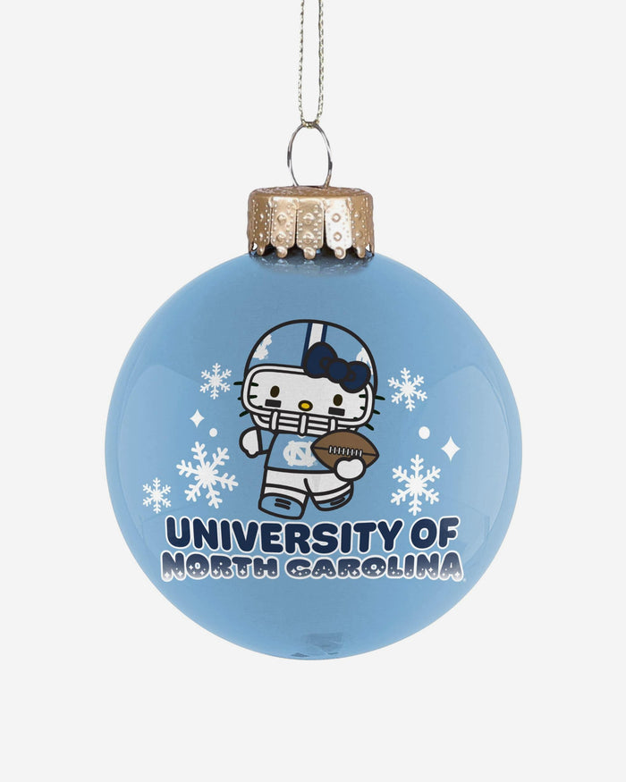 North Carolina Tar Heels Hello Kitty® Glass Ball Ornament FOCO - FOCO.com