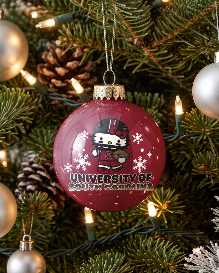 South Carolina Gamecocks Hello Kitty® Glass Ball Ornament