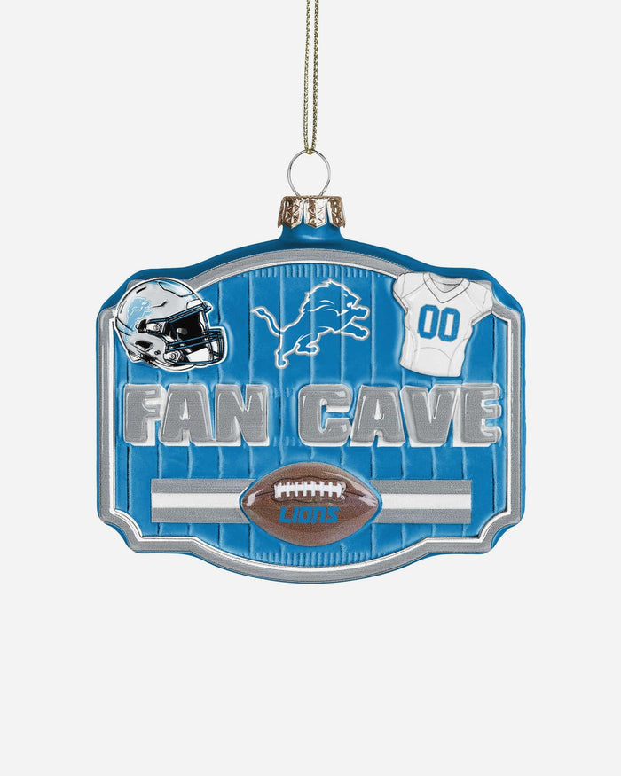 Detroit Lions Blown Glass Fan Cave Ornament FOCO - FOCO.com