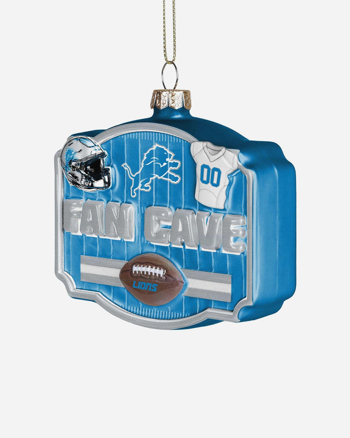 Detroit Lions Blown Glass Fan Cave Ornament FOCO - FOCO.com