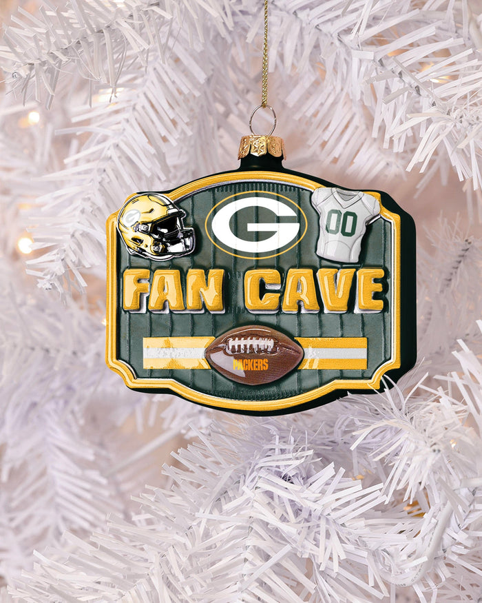 Green Bay Packers Blown Glass Fan Cave Ornament FOCO - FOCO.com