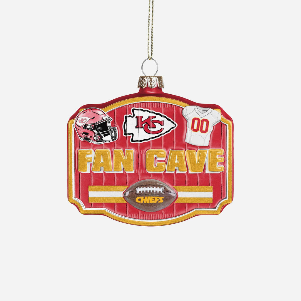 Kansas City Chiefs Blown Glass Fan Cave Ornament FOCO - FOCO.com