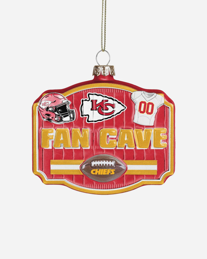Kansas City Chiefs Blown Glass Fan Cave Ornament FOCO - FOCO.com