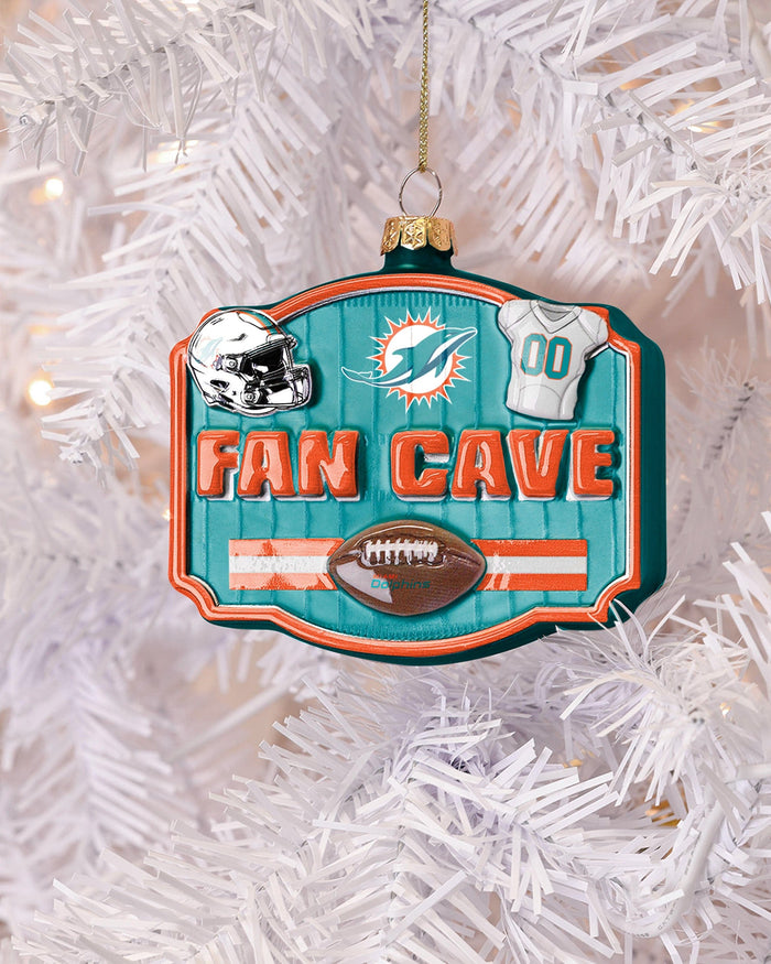 Miami Dolphins Blown Glass Fan Cave Ornament FOCO - FOCO.com