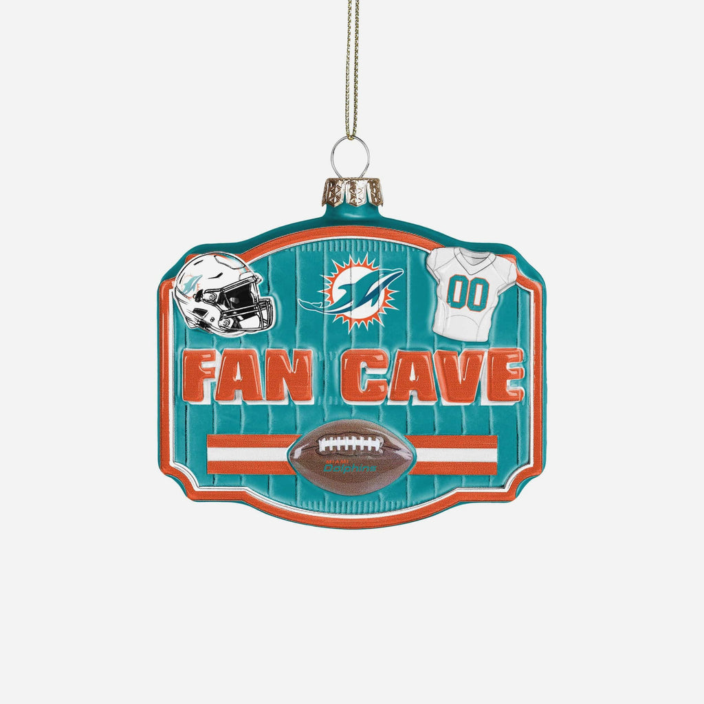 Miami Dolphins Blown Glass Fan Cave Ornament FOCO - FOCO.com