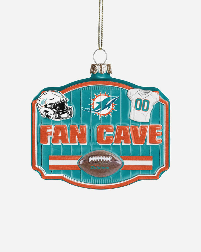 Miami Dolphins Blown Glass Fan Cave Ornament FOCO - FOCO.com