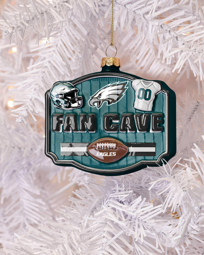 Philadelphia Eagles Blown Glass Fan Cave Ornament FOCO - FOCO.com
