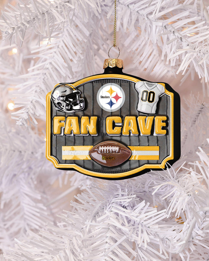 Pittsburgh Steelers Blown Glass Fan Cave Ornament FOCO - FOCO.com
