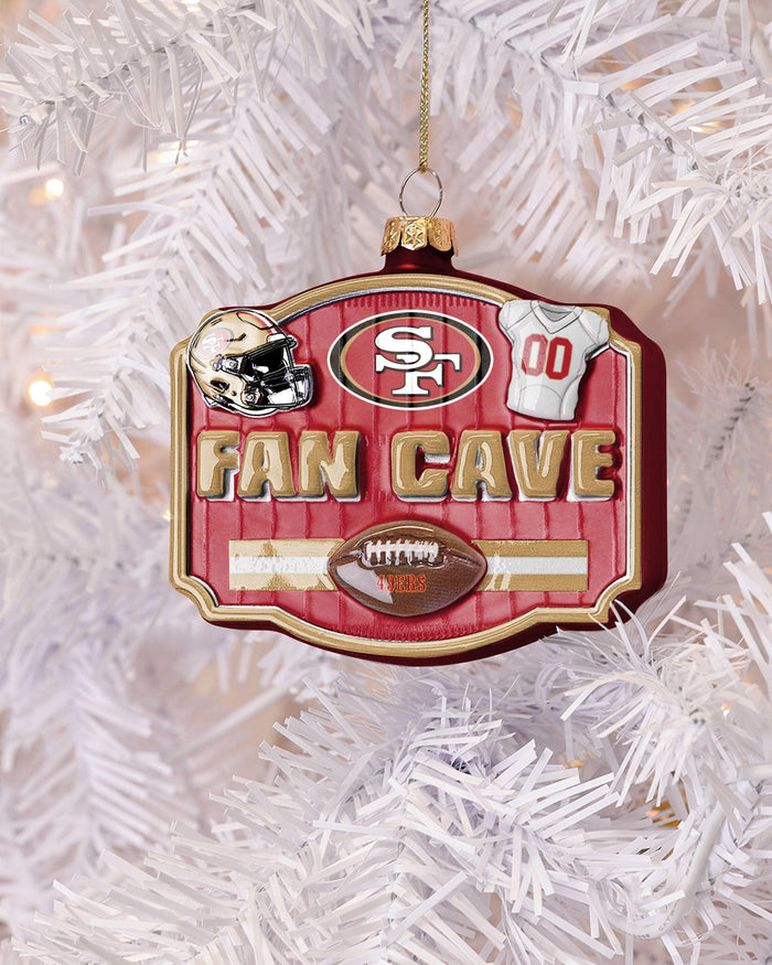 San Francisco 49ers Blown Glass Fan Cave Ornament FOCO - FOCO.com