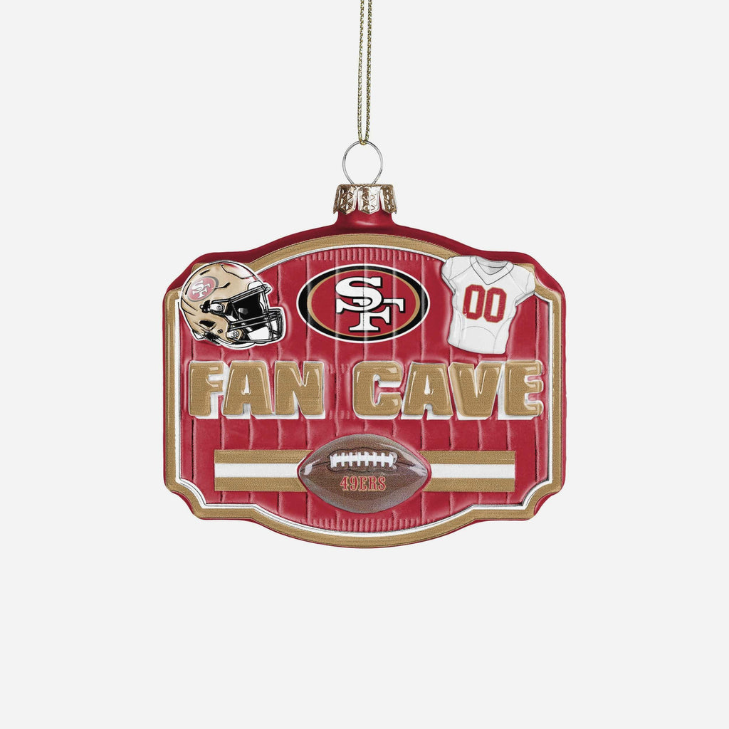 San Francisco 49ers Blown Glass Fan Cave Ornament FOCO - FOCO.com