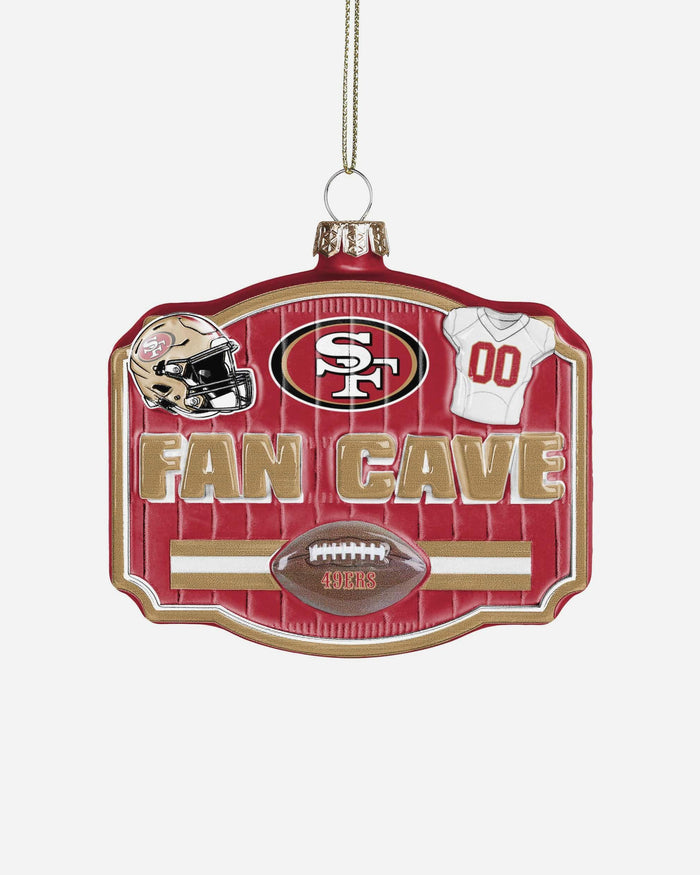 San Francisco 49ers Blown Glass Fan Cave Ornament FOCO - FOCO.com