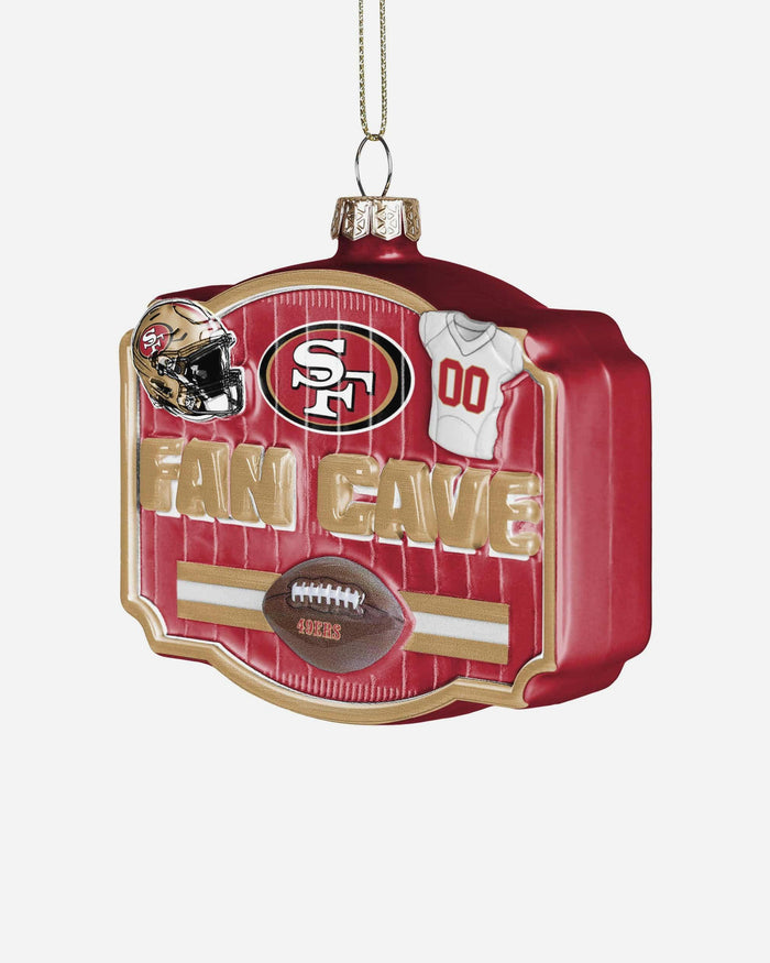 San Francisco 49ers Blown Glass Fan Cave Ornament FOCO - FOCO.com