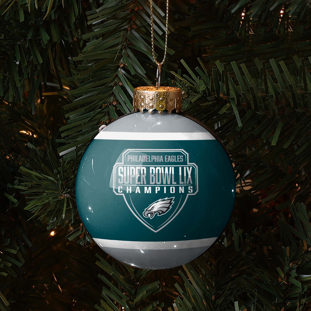 Philadelphia Eagles Super Bowl LIX Champions Glass Ball Ornament FOCO