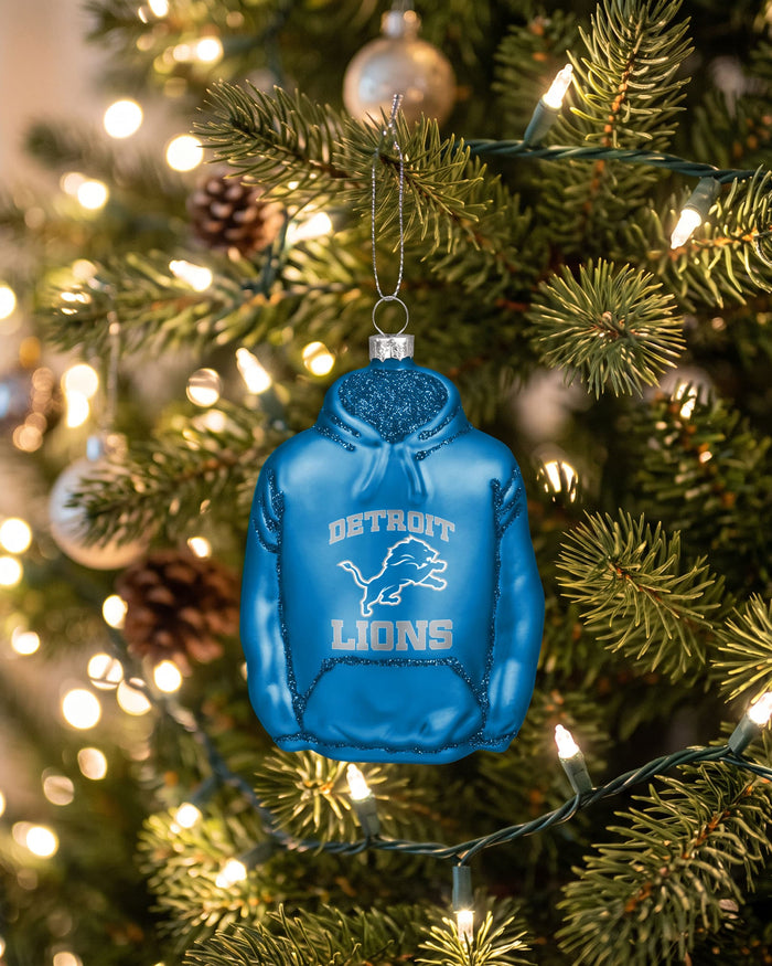 Detroit Lions Glitter Hoodie Ornament FOCO - FOCO.com