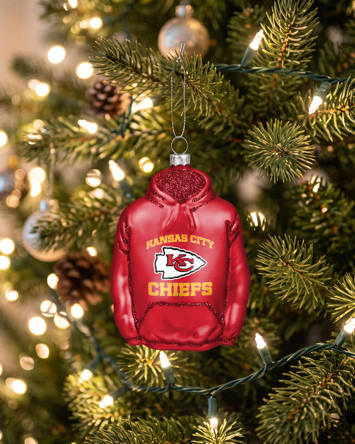 Kansas City Chiefs Glitter Hoodie Ornament FOCO - FOCO.com