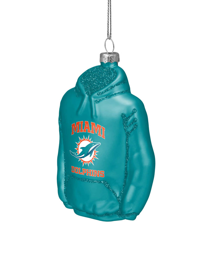 Miami Dolphins Glitter Hoodie Ornament FOCO - FOCO.com