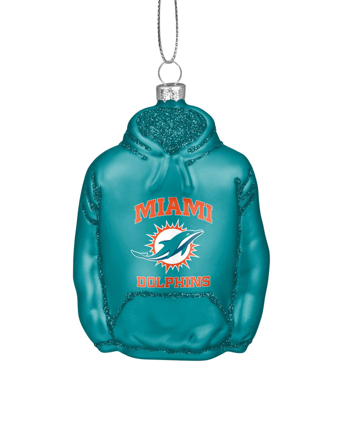 Miami Dolphins Glitter Hoodie Ornament FOCO - FOCO.com