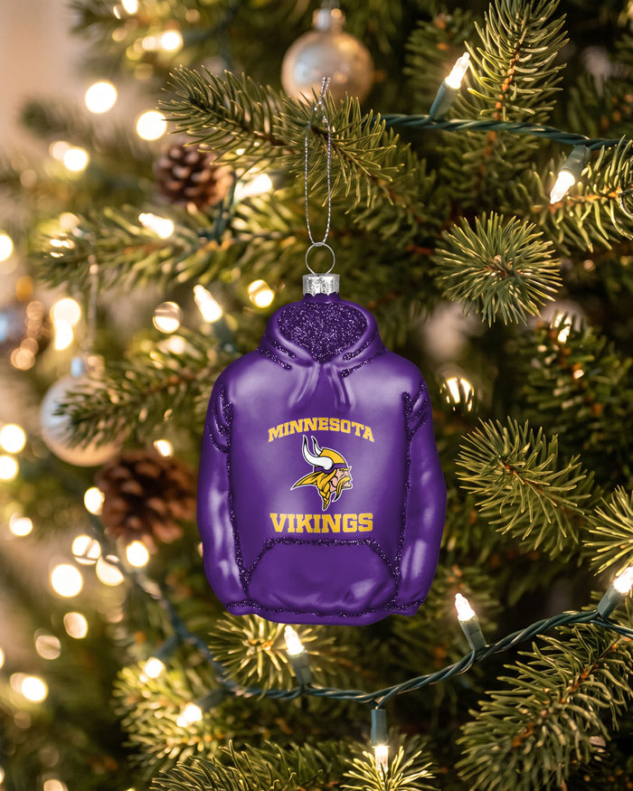 Minnesota Vikings Glitter Hoodie Ornament FOCO - FOCO.com
