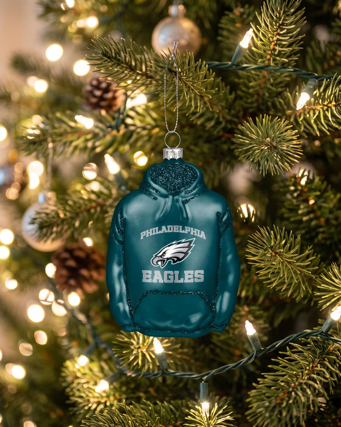 Philadelphia Eagles Glitter Hoodie Ornament FOCO - FOCO.com