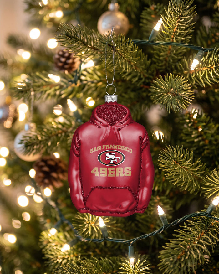San Francisco 49ers Glitter Hoodie Ornament FOCO - FOCO.com